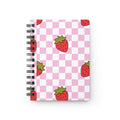 Strawberry Checkerboard Spiral Notebook