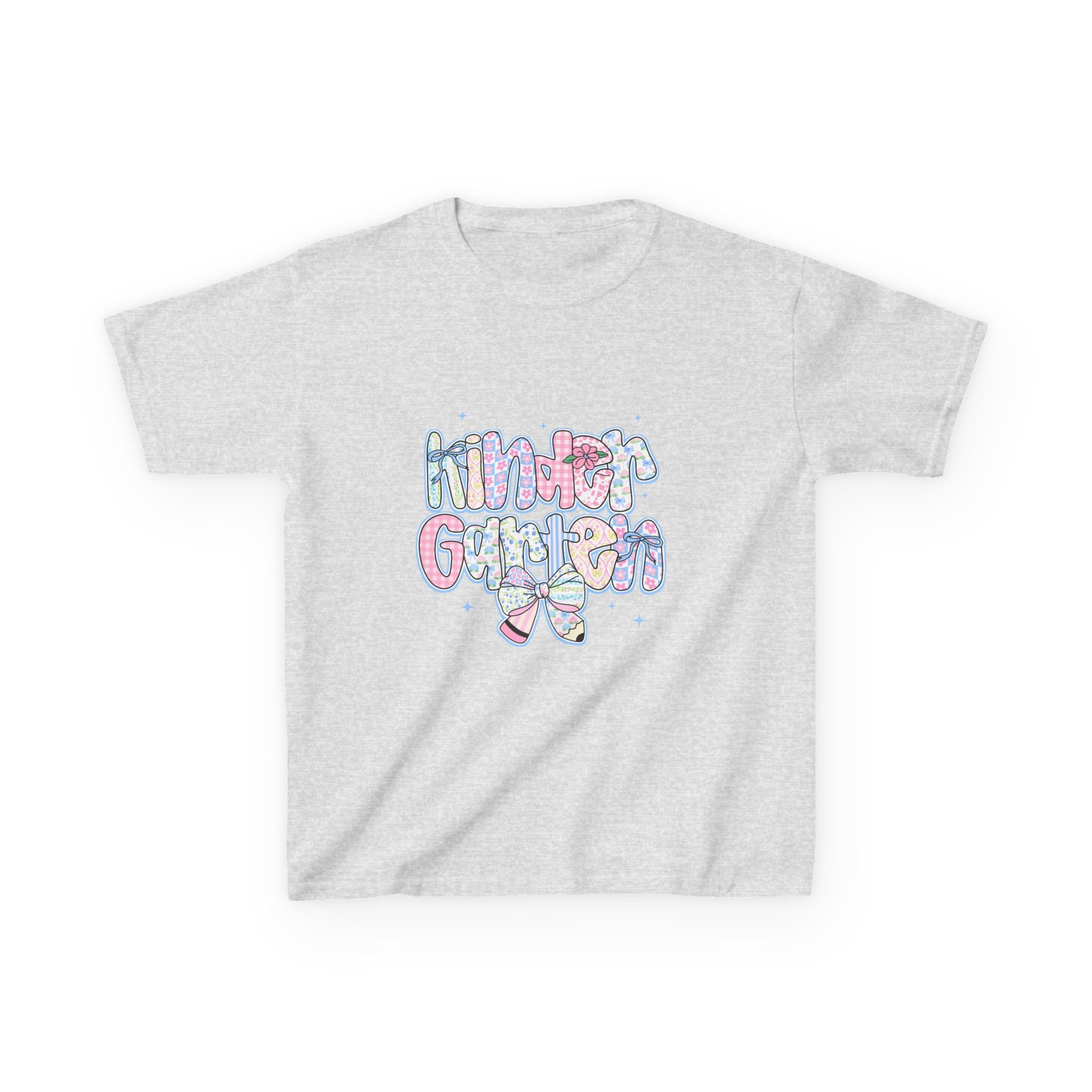 Kindergarten Glitter Kids Tee — Cute Pastel Back-to-School T-Shirt