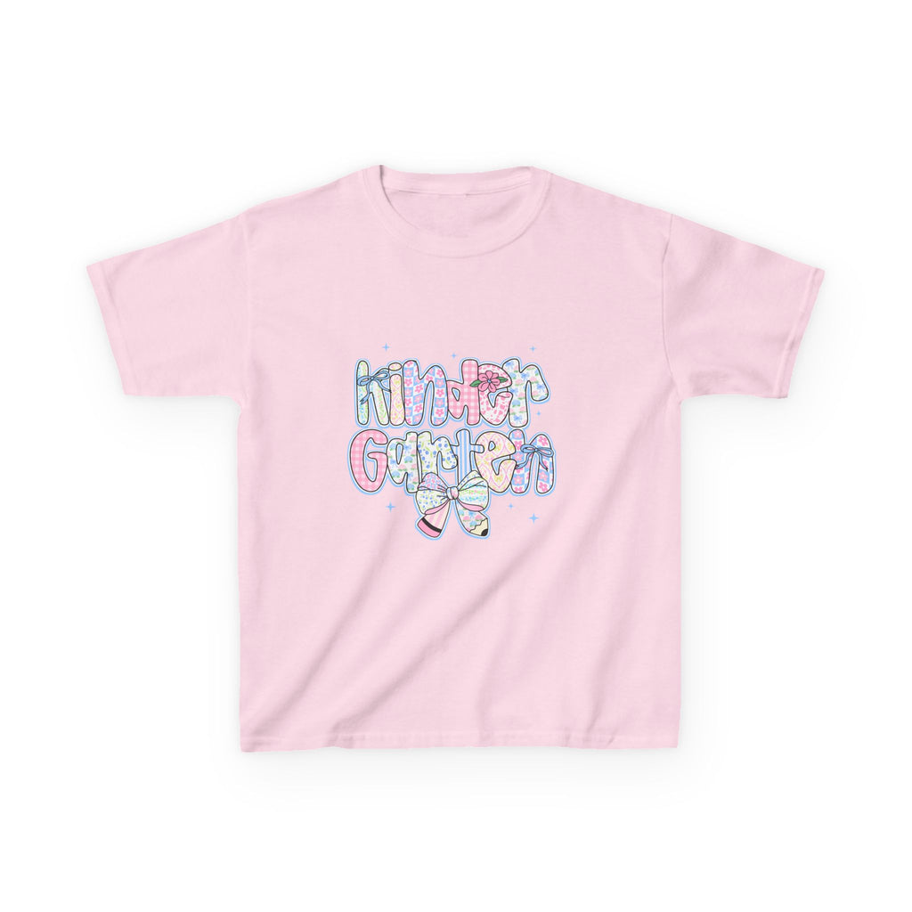 Kindergarten Glitter Kids Tee — Cute Pastel Back-to-School T-Shirt