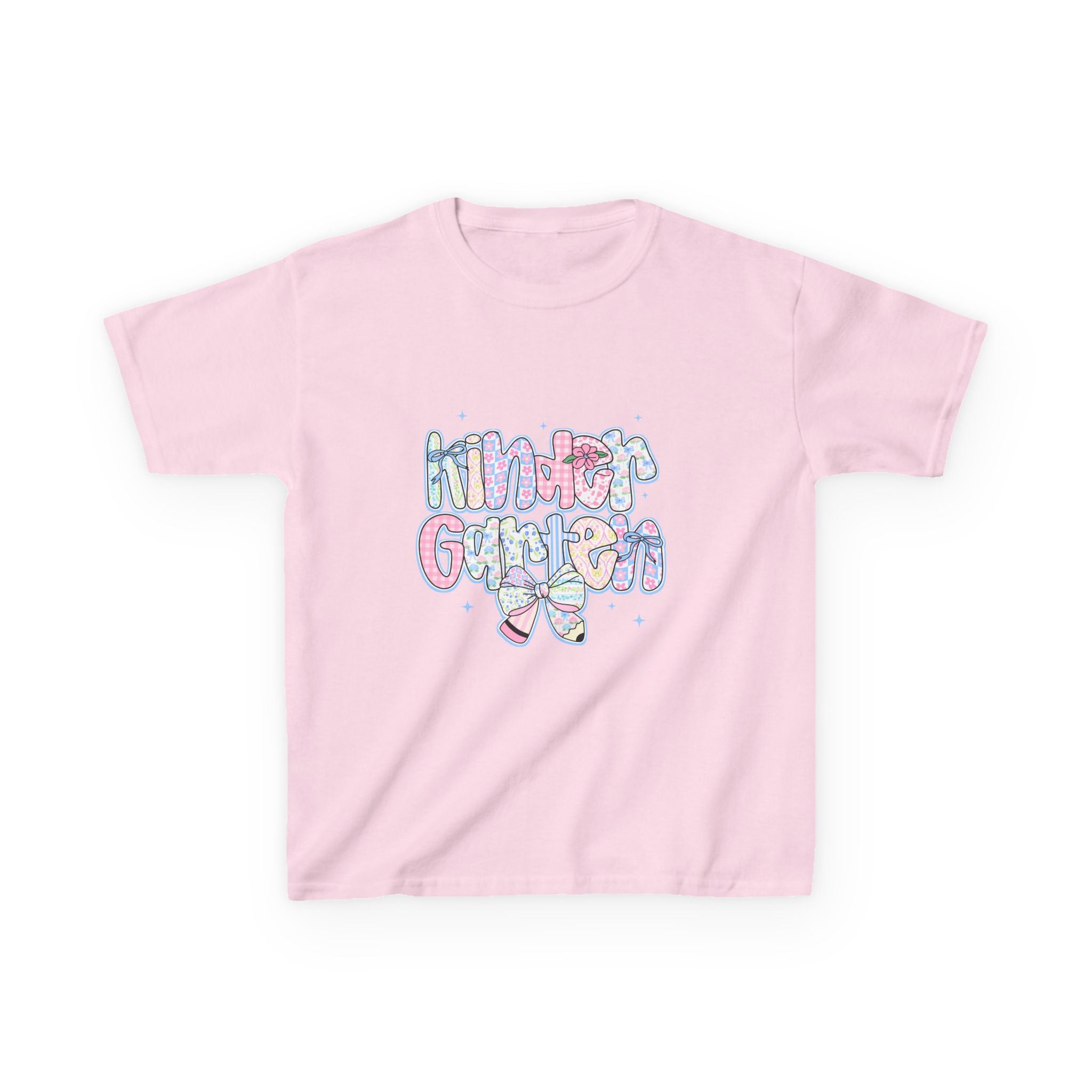 Kindergarten Glitter Kids Tee — Cute Pastel Back-to-School T-Shirt