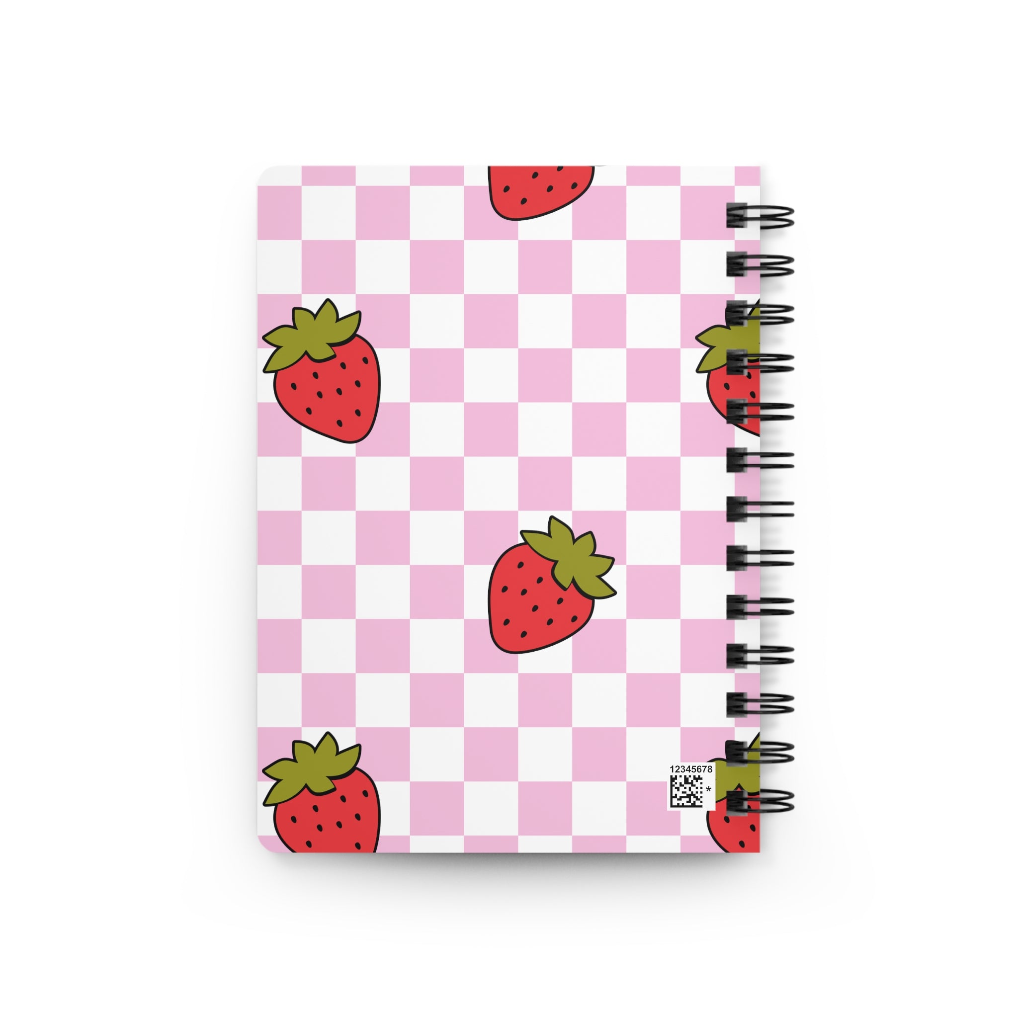 Strawberry Checkerboard Spiral Notebook