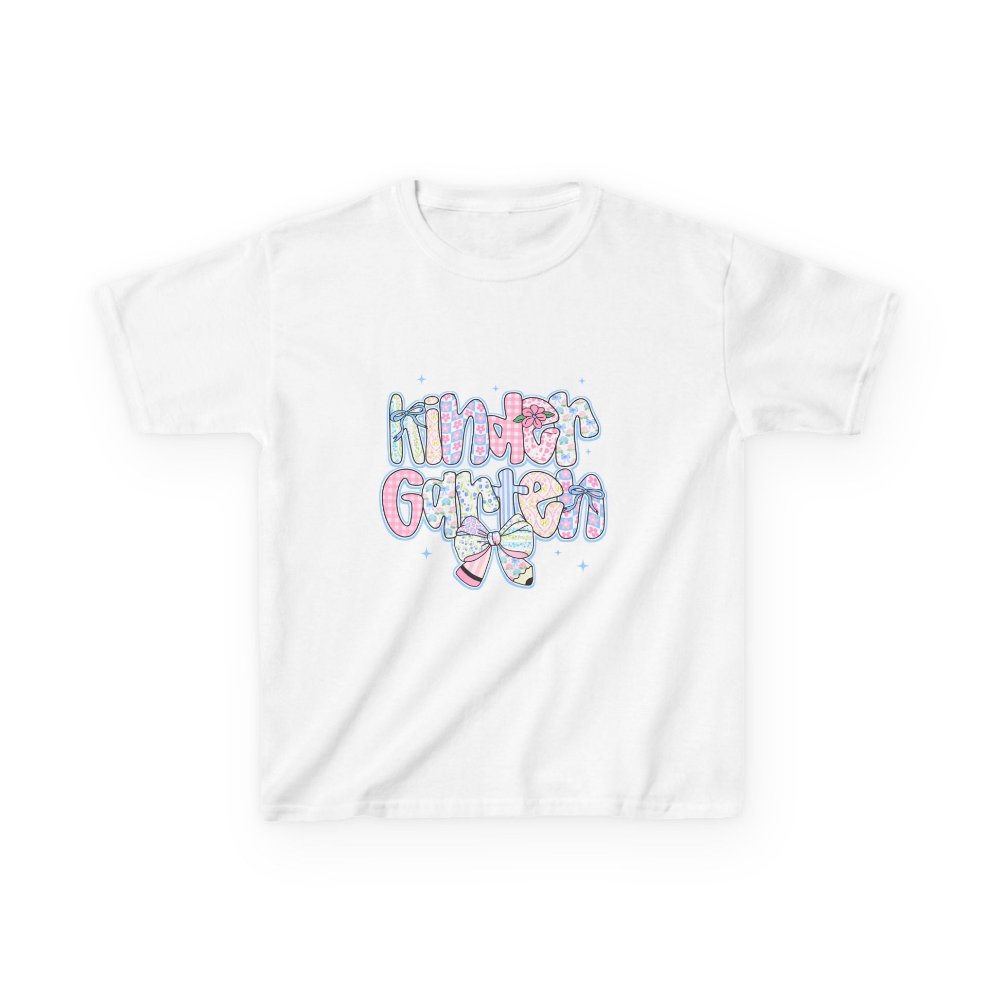 Kindergarten Glitter Kids Tee — Cute Pastel Back-to-School T-Shirt