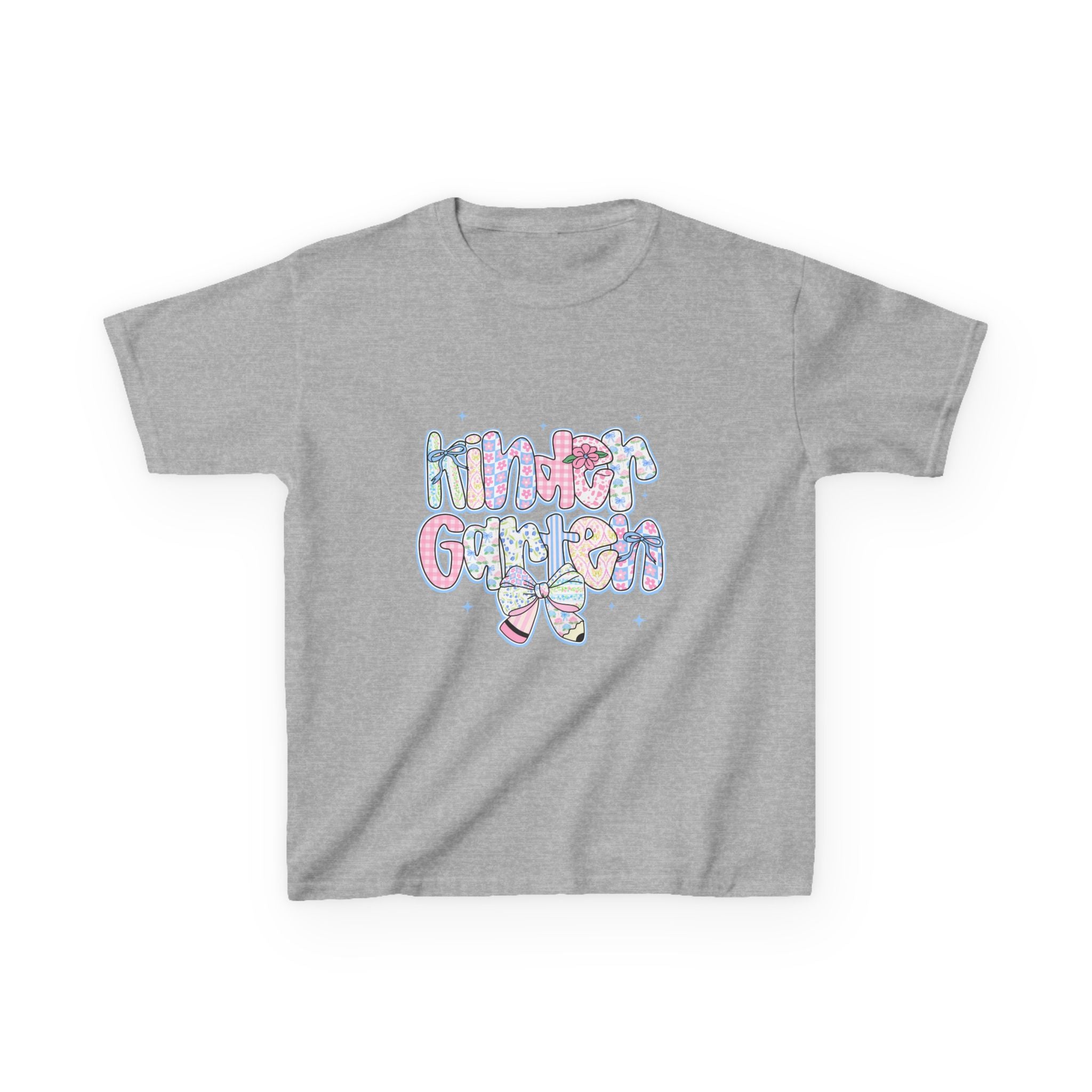 Kindergarten Glitter Kids Tee — Cute Pastel Back-to-School T-Shirt