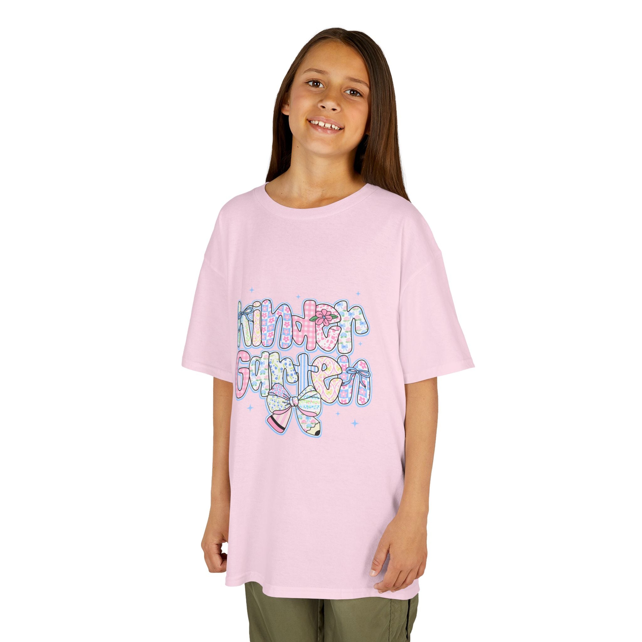 Kindergarten Glitter Kids Tee — Cute Pastel Back-to-School T-Shirt